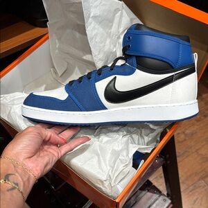 Men's Blue and White Nike High-Top Sneakers